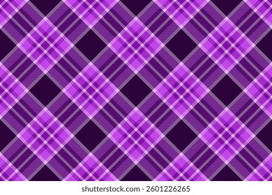 Border seamless background plaid, scratch pattern fabric vector. Kid textile texture tartan check in purple and dark colors palette.