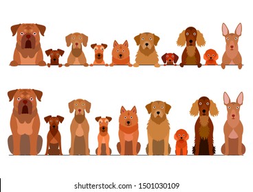 border set of brown dogs