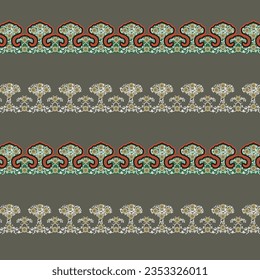 Conjuntos de bordes de diseños ornamentales sobre un fondo gris