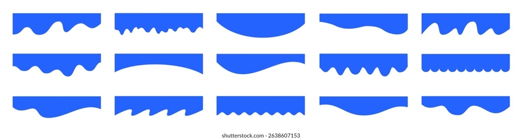 Border shape wave design, dividers shapes, frame template curve collection