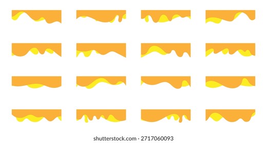 Design de onda de forma de borda, formas de divisores, coleção de curvas de modelo de quadro . Cabeçalho separador moderno para site e aplicativo. Criar coleção de elementos para página da Web. Ilustração de vetor isolada . eps 10