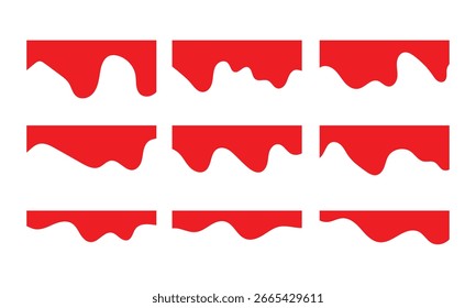 Forma de borda para design de site. Cabeçalho e separador de banner abstrato. Coleta de efeitos separadores de gotas para panfleto, cartaz, aplicativo, banner em eps 10.