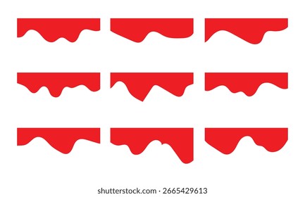 Border shape for website design. Abstract banner header and separator. Drops Separator Effects Collection For Flyer, Poster, App, Banner in eps 10.