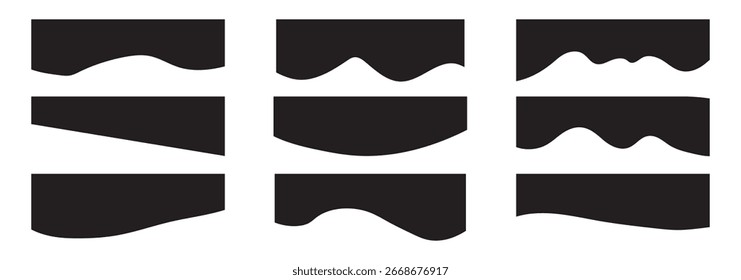 Border shape for website design. Abstract banner header and separator. Drops Separator Effects Collection For Flyer, Poster, App, Banner in eps 10.