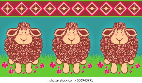 Border with sheeps.