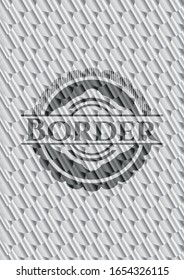 Insignia o emblema de plata de borde. Patrón de escalas. Ilustración vectorial. Detallado.