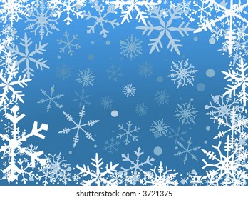 Border of snowflakes fading into the centre