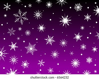 Border of snowflakes fading into a Purple background