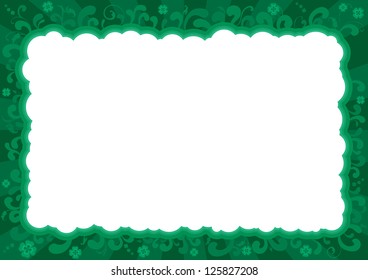 Border  for St. Patrick's Day. Vector ornate  frame with  clover leaves.