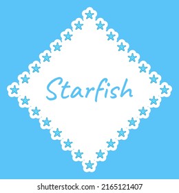 Border with Starfish for banner, poster, and greeting card