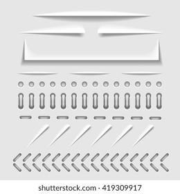  Border stitch hole and binder collection stitch for paper cut illustration