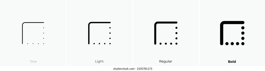 border style icon. Thin, Light Regular And Bold style design isolated on white background