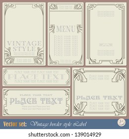 Border style labels on different topics for decoration and design 