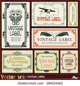 Border style labels on different topics for decoration and design 