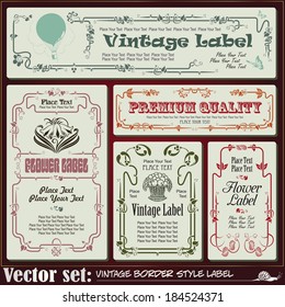 Border style labels on different topics for decoration and design 