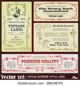 Border style labels on different topics for decoration and design 