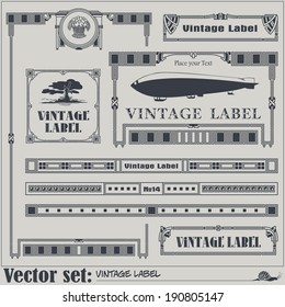 Border style labels on different topics for decoration and design 