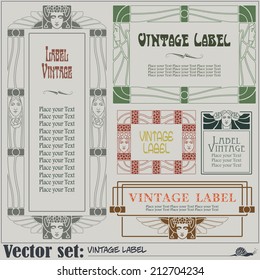Border style labels on different topics for decoration and design 
