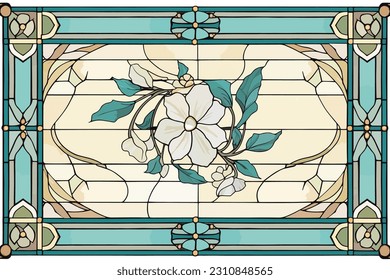 a border in style tiffany stained glass background 2