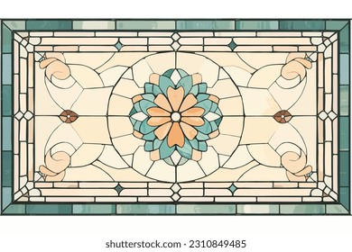 a border in style tiffany stained glass background 9