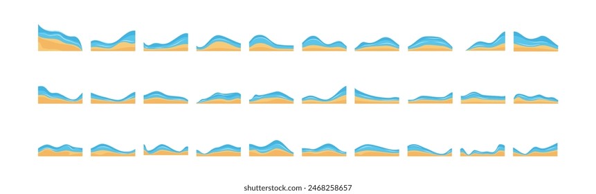 Ilustración de conjunto de Vector de playa de verano