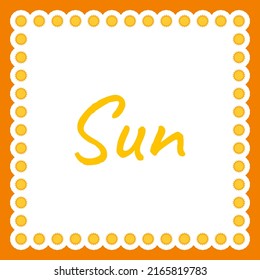 Borde con sol para pancarta, afiche y tarjeta de saludo