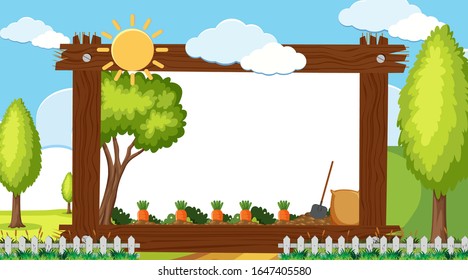 Border template with carrots in the farm illustration