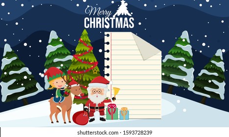 Border template with christmas theme background illustration