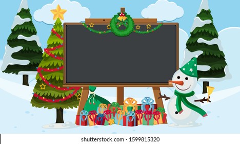 Border template with christmas theme background illustration
