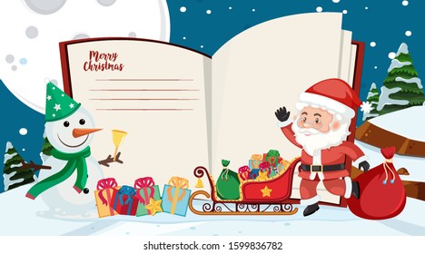 Border template with christmas theme in background illustration