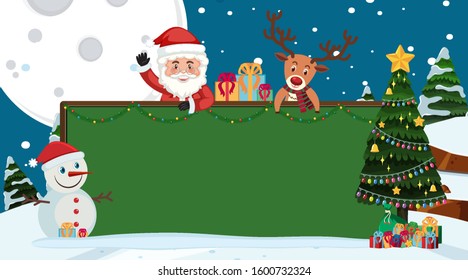 Border template with christmas theme in background illustration