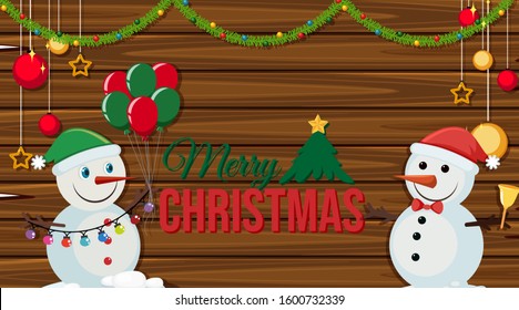 Border template with christmas theme background illustration