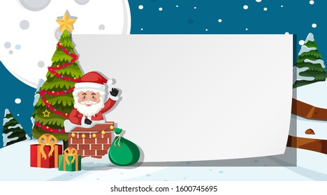 Border template with christmas theme in background illustration