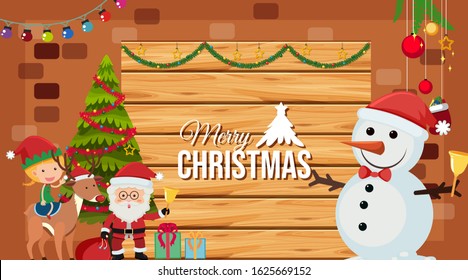 Border template with christmas theme background illustration