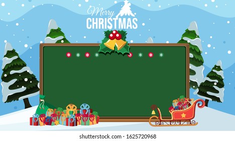 Border template with christmas theme background illustration