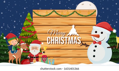 Border template with christmas theme background illustration