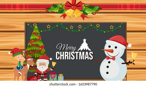 Border template with christmas theme background illustration