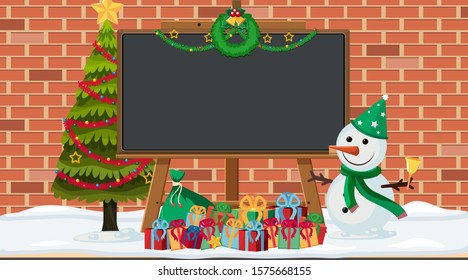 Border template with christmas theme illustration