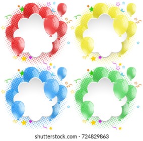 Border template with colorful balloons illustration