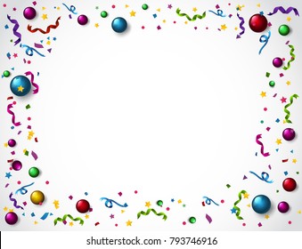 Border template with colorful ornaments illustration