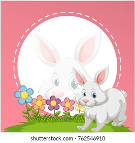 Border template with cute bunny illustration