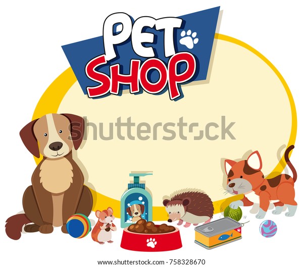 Border Template Cute Pets Illustration Stock Vector (Royalty Free ...