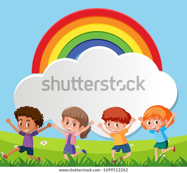 Border Template Design Many Children Background Stock Vector (Royalty ...