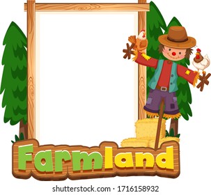 Border Template Design Scarecrow Chickens Illustration Stock Vector ...