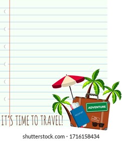Border template design with travel theme background illustration
