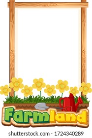 Diseño de plantillas de borde con flores amarillas en la ilustración del jardín
