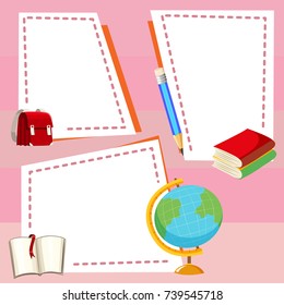 Plantilla de borde con ilustración de diferentes estacionamientos
