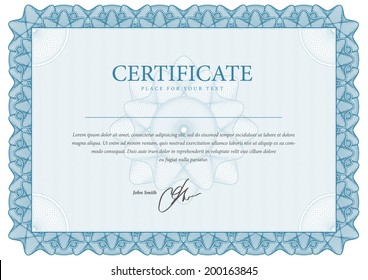 Border Template diplomas, certificate and currency. Vector illustration