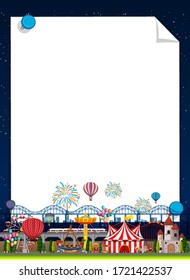 Border template with funpark in background illustration