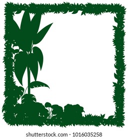 Border template with green plants illustration